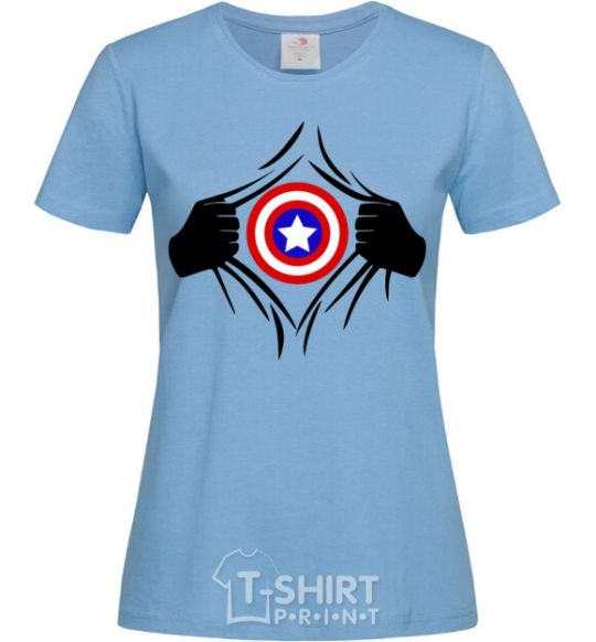 Women's T-shirt Costume Captain America sky-blue фото