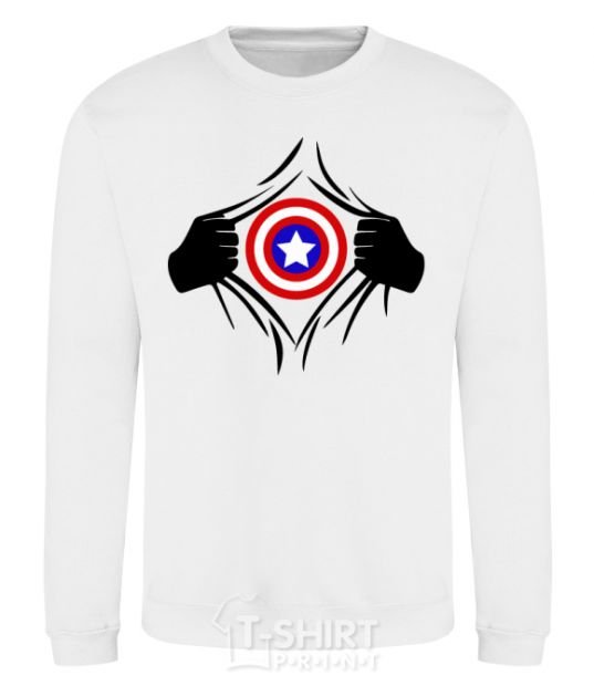 Sweatshirt Costume Captain America White фото
