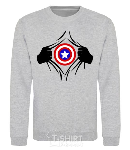 Свитшот Costume Captain America Серый меланж фото