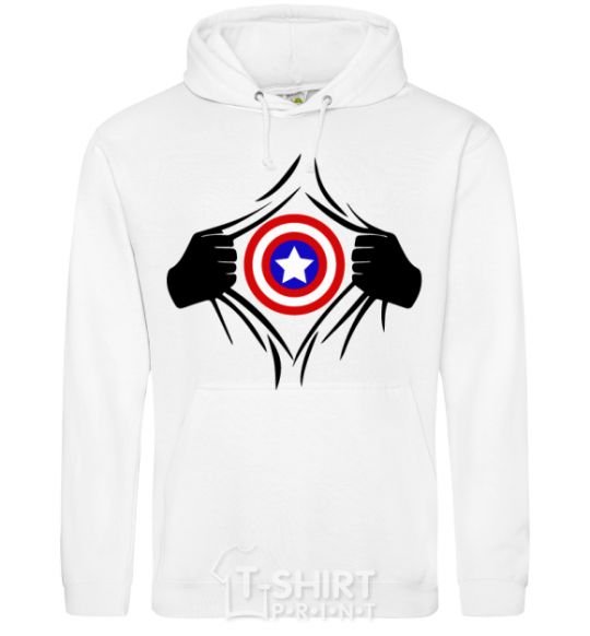 Men`s hoodie Costume Captain America White фото