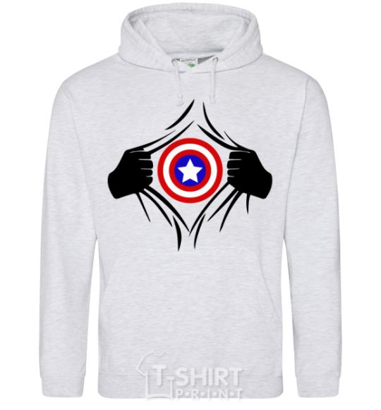 Men`s hoodie Costume Captain America sport-grey фото