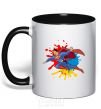 Mug with a colored handle Superman splash black фото