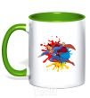 Mug with a colored handle Superman splash kelly-green фото