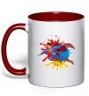 Mug with a colored handle Superman splash red фото