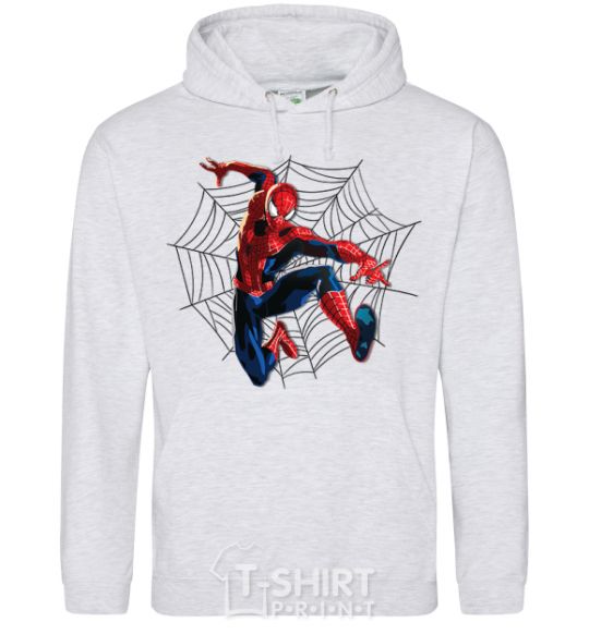 Men`s hoodie Web Spider-Man sport-grey фото