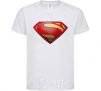 Kids T-shirt Superman logo texture White фото