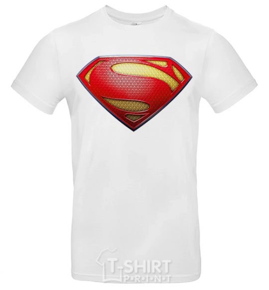 Men's T-Shirt Superman logo texture White фото