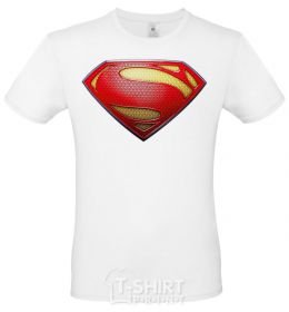 Men's T-Shirt Superman logo texture White фото