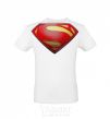 Men's T-Shirt Superman logo texture White фото