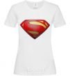 Women's T-shirt Superman logo texture White фото