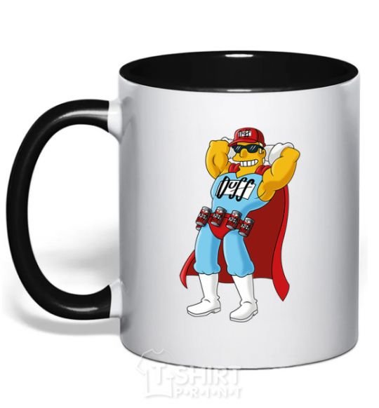 Mug with a colored handle Duffman black фото