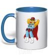 Mug with a colored handle Duffman royal-blue фото