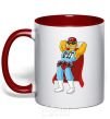 Mug with a colored handle Duffman red фото