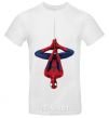 Men's T-Shirt Spiderman upside down White фото