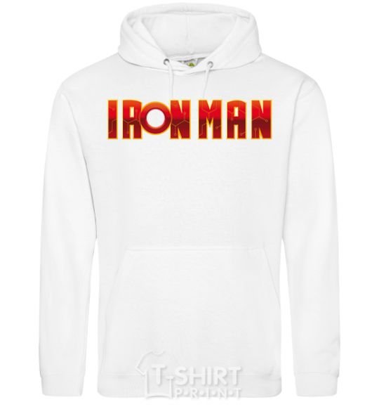 Мужская толстовка (худи) Ironman logo Белый фото