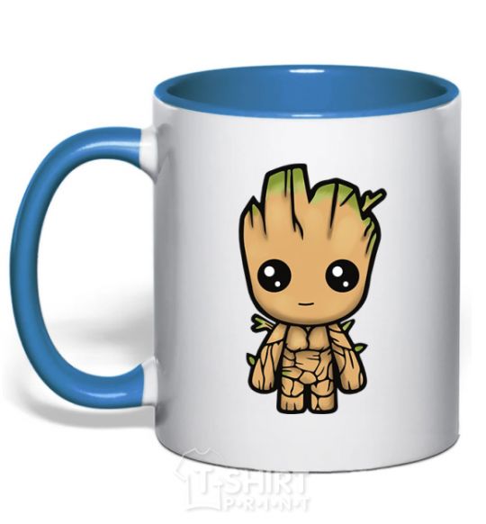 Mug with a colored handle I'm Groot royal-blue фото