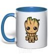 Mug with a colored handle I'm Groot royal-blue фото