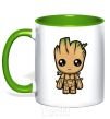 Mug with a colored handle I'm Groot kelly-green фото