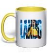 Mug with a colored handle Lando yellow фото