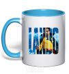 Mug with a colored handle Lando sky-blue фото