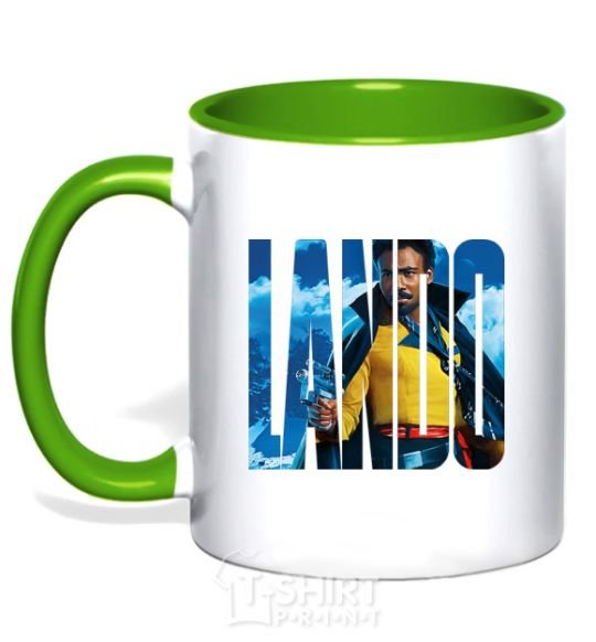 Mug with a colored handle Lando kelly-green фото