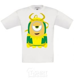 Kids T-shirt Loki minion White фото