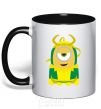 Mug with a colored handle Loki minion black фото