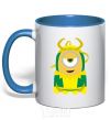 Mug with a colored handle Loki minion royal-blue фото