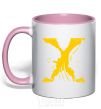 Mug with a colored handle X-Men Cyclops Wolverine light-pink фото