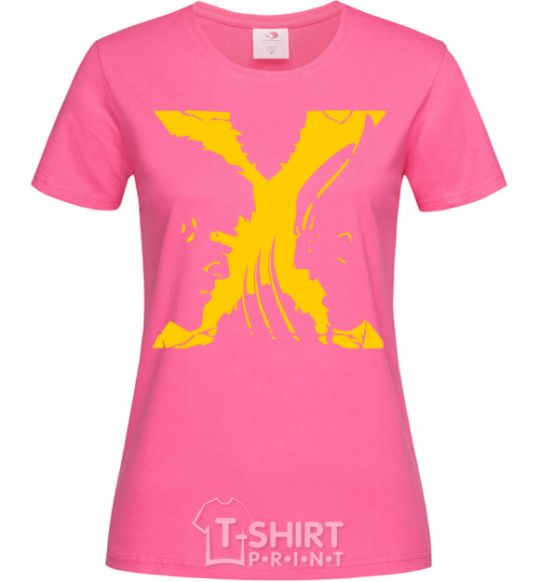 Женская футболка Люди Х Циклоп Росомаха Ярко-розовый фото