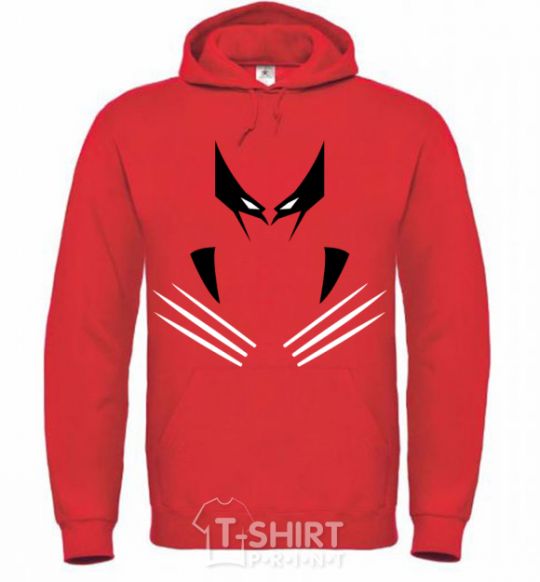 Men`s hoodie Wolverine claws bright-red фото