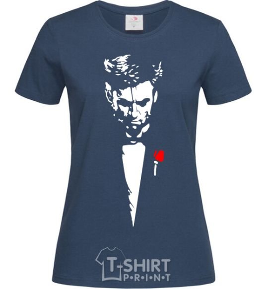 Women's T-shirt Hugh Jackman navy-blue фото