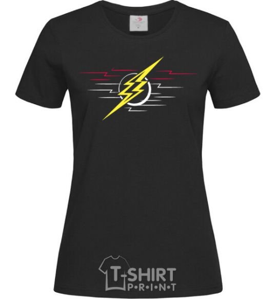 Женская футболка Flash logo lights Черный фото