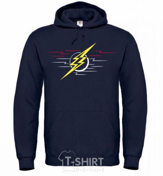 Men`s hoodie Flash logo lights navy-blue фото