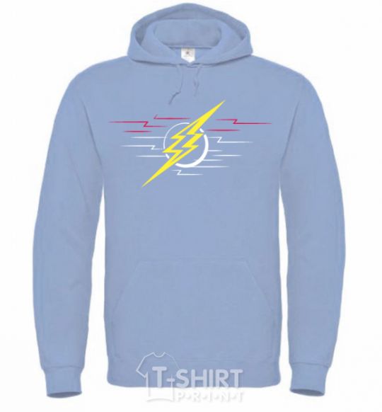 Men`s hoodie Flash logo lights sky-blue фото