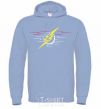 Men`s hoodie Flash logo lights sky-blue фото