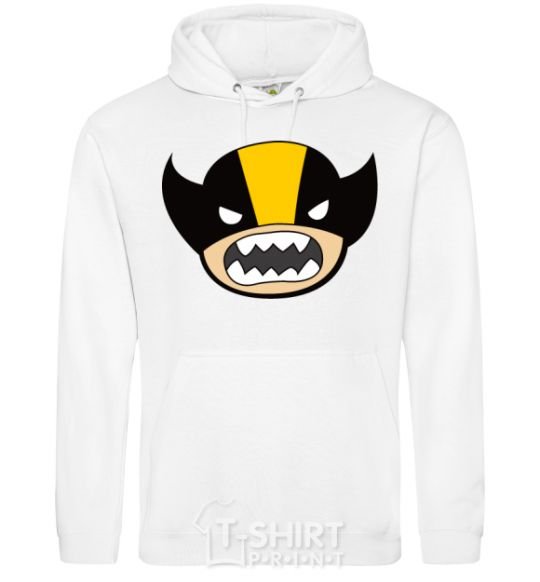 Men`s hoodie Fun wolverine White фото