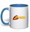 Mug with a colored handle Man iron royal-blue фото