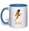 Mug with a colored handle AC DC rock royal-blue фото