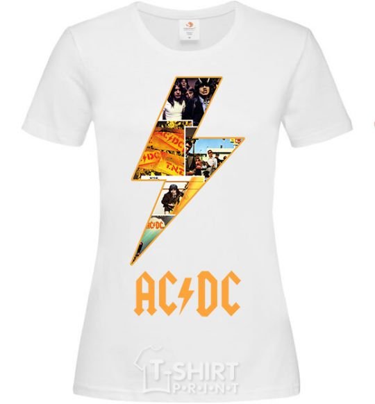 Women's T-shirt AC DC rock White фото