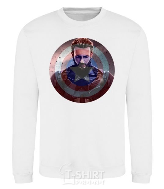 Sweatshirt Captain America Shield White фото