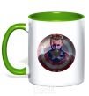 Mug with a colored handle Captain America Shield kelly-green фото