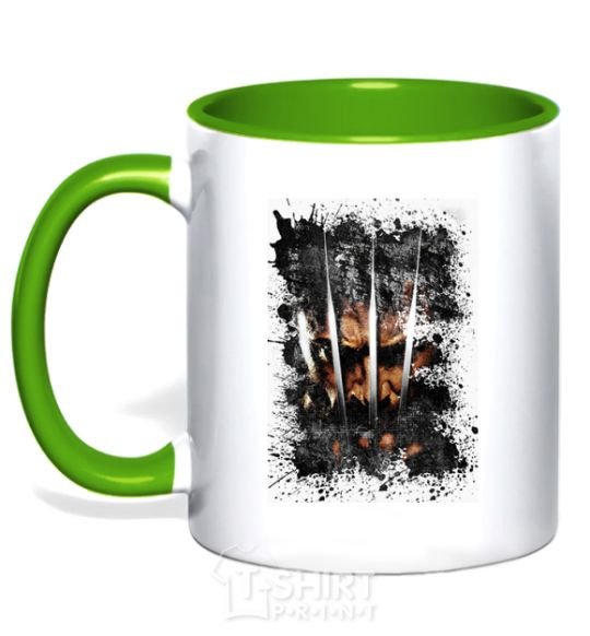Mug with a colored handle Wolverine splash kelly-green фото