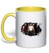 Mug with a colored handle Wolverine yellow фото