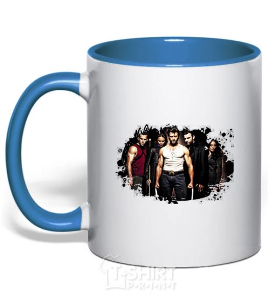 Mug with a colored handle Wolverine royal-blue фото