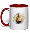 Mug with a colored handle Logan red фото