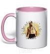 Mug with a colored handle Logan light-pink фото