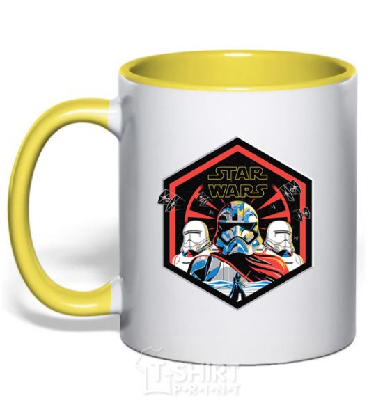 Mug with a colored handle Hexagon Star Wars yellow фото