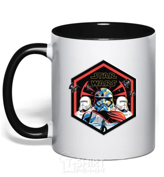 Mug with a colored handle Hexagon Star Wars black фото