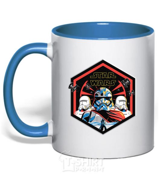 Mug with a colored handle Hexagon Star Wars royal-blue фото